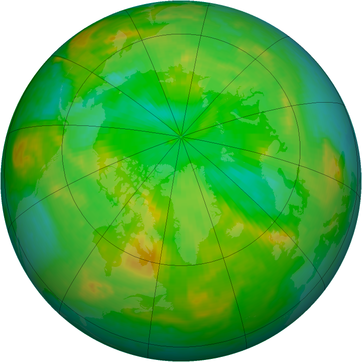 Arctic ozone map for 06 July 1985
